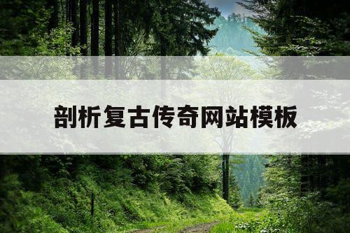 剖析复古传奇网站模板