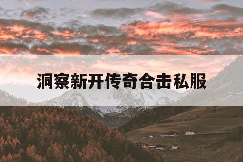 洞察新开传奇合击私服