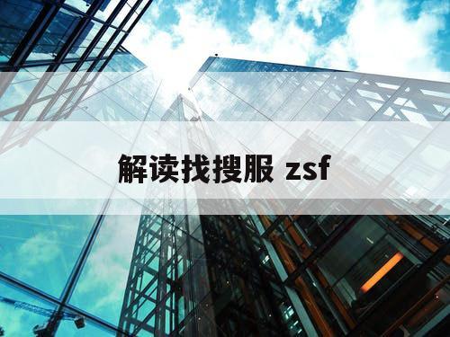解读找搜服 zsf