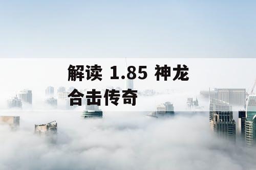 解读 1.85 神龙合击传奇