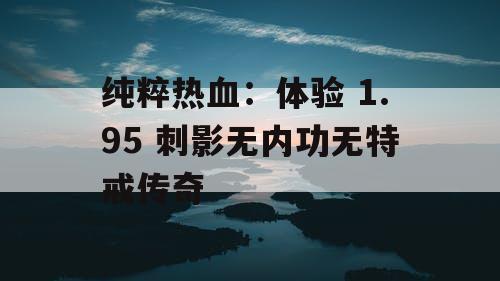 纯粹热血：体验 1.95 刺影无内功无特戒传奇