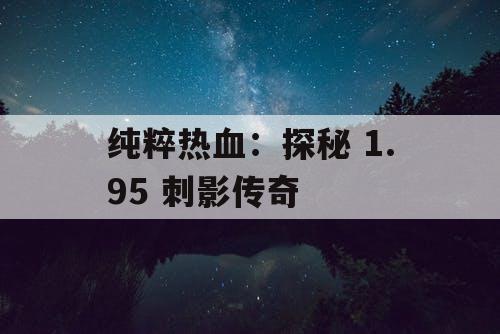纯粹热血：探秘 1.95 刺影传奇
