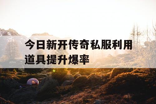 今日新开传奇私服利用道具提升爆率
