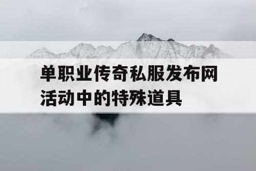 单职业传奇私服发布网活动中的特殊道具