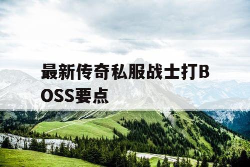 最新传奇私服战士打BOSS要点