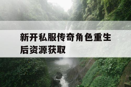 新开私服传奇角色重生后资源获取