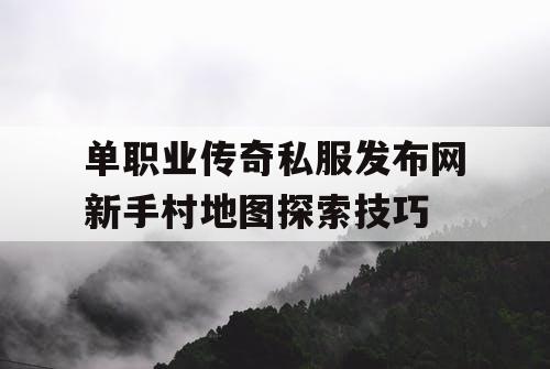 单职业传奇私服发布网新手村地图探索技巧