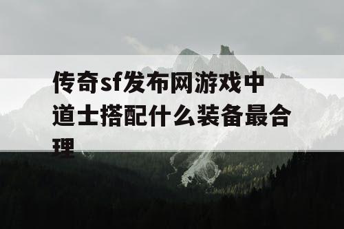 传奇sf发布网游戏中道士搭配什么装备最合理