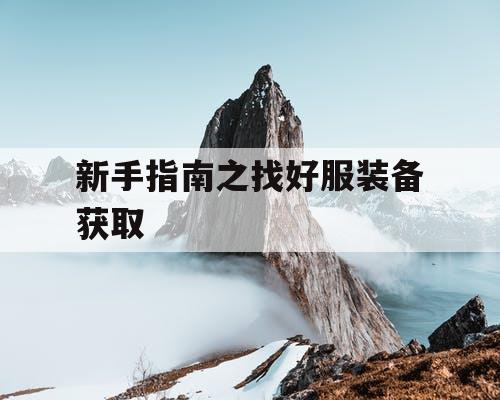 新手指南之找好服装备获取