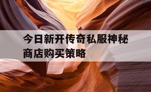 今日新开传奇私服神秘商店购买策略