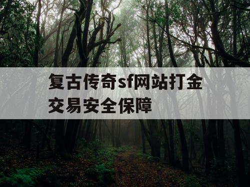复古传奇sf网站打金交易安全保障