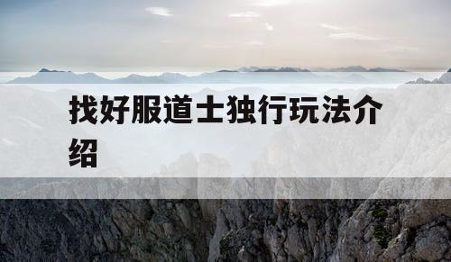 找好服道士独行玩法介绍
