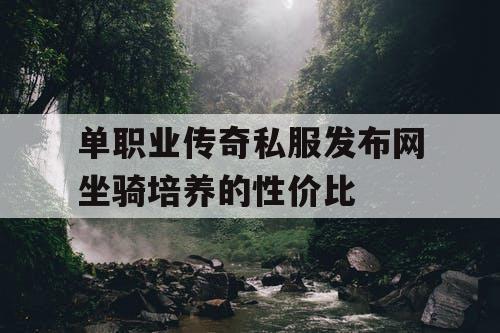 单职业传奇私服发布网坐骑培养的性价比