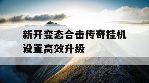 新开变态合击传奇挂机设置高效升级