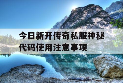 今日新开传奇私服神秘代码使用注意事项