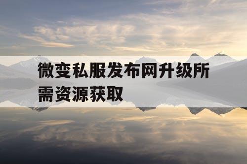 微变私服发布网升级所需资源获取