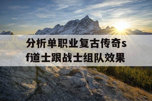 分析单职业复古传奇sf道士跟战士组队效果