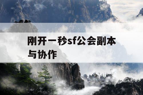 刚开一秒sf公会副本与协作