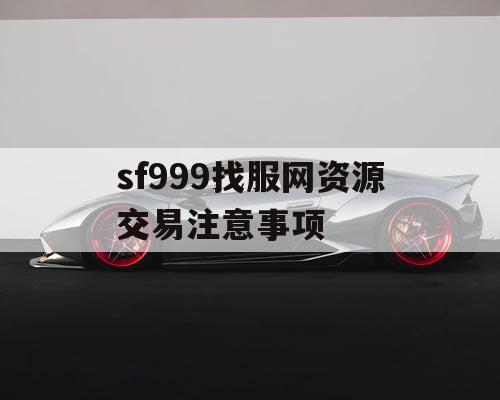 sf999找服网资源交易注意事项