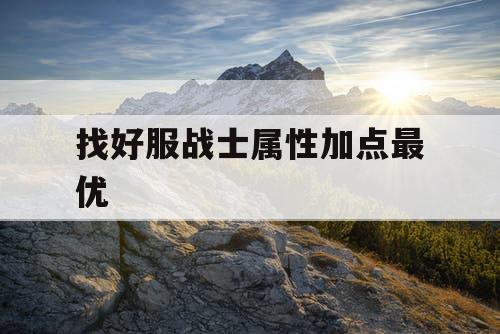 找好服战士属性加点最优