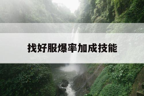 找好服爆率加成技能